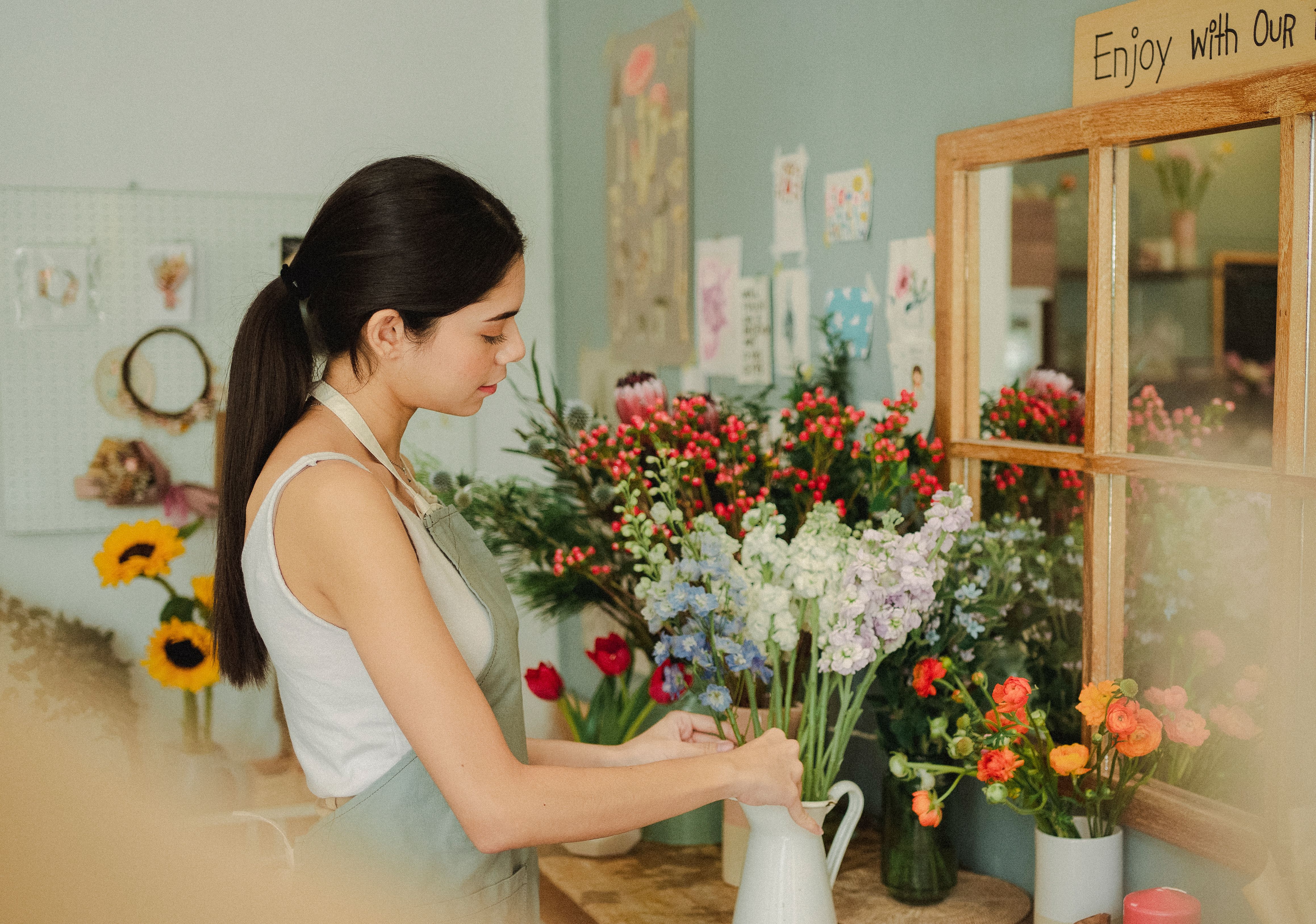 Unique custom floral arrangement design